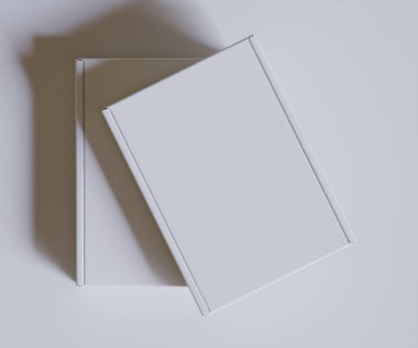 Karton kutu beyaz renk 3D çizim çizimi