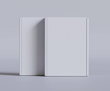 Karton kutu beyaz renk 3D çizim çizimi