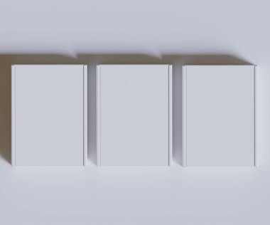 Karton kutu beyaz renk 3D çizim çizimi