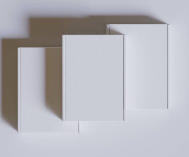 Karton kutu beyaz renk 3D çizim çizimi