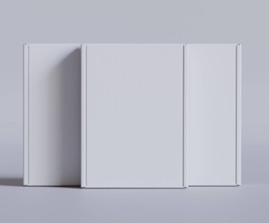 Karton kutu beyaz renk 3D çizim çizimi