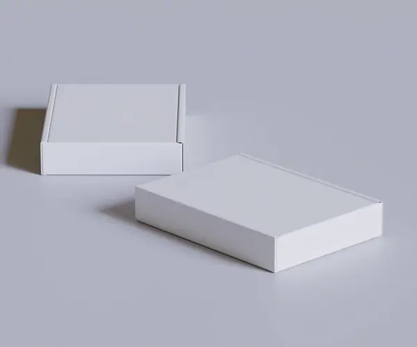 stock image Cardboard box white color 3D render illustration