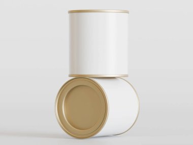 Gri arkaplanda metal teneke kutu gerçekçi dokusu