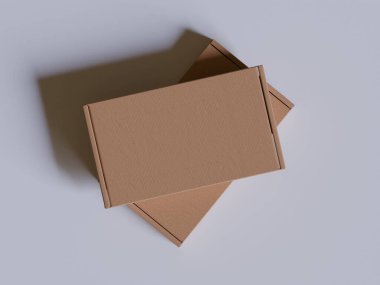 Kahverengi karton kutular hediye 3D resimleme