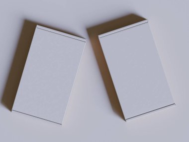 Beyaz karton kutular hediye 3D resimleme