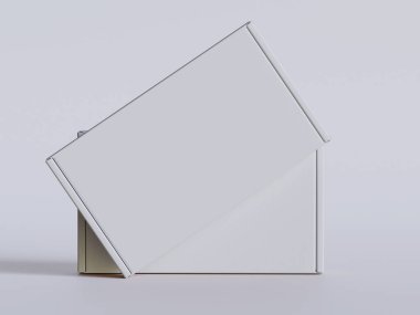 Beyaz karton kutular hediye 3D resimleme