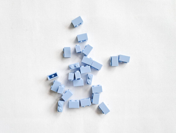 brick block toys set, on a white background