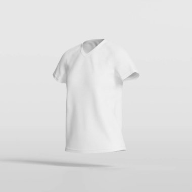 Boş t-shirt şablonu, gri, sade t-shirt maket tasarımı sunumunda izole edilmiş yazdırma şablonu