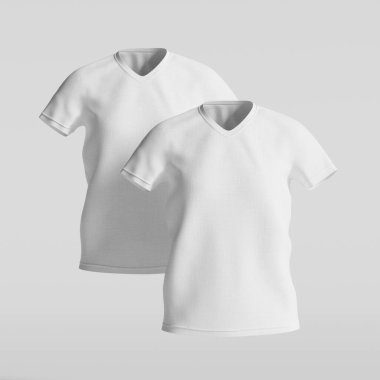 Boş t-shirt şablonu, gri, sade t-shirt maket tasarımı sunumunda izole edilmiş yazdırma şablonu