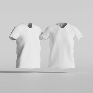 Boş t-shirt şablonu, gri, sade t-shirt maket tasarımı sunumunda izole edilmiş yazdırma şablonu