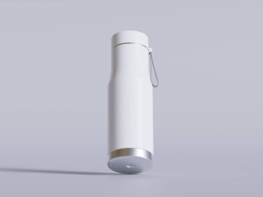 Termal Spor Su Şişe 3D Beyaz Boş Rengi Gri arkaplan