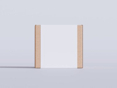 beyaz arkaplan üzerinde karton kutu boş etiket, ambalaj modeli koleksiyonu için uygundur