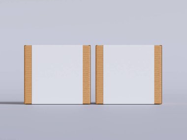 beyaz arkaplan üzerinde karton kutu boş etiket, ambalaj modeli koleksiyonu için uygundur