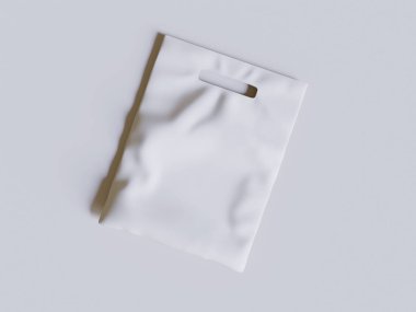 Beyaz Fırın Paketleme Kağıt Çantası Model 3D Gri arkaplan üzerine hazırlanmıştır 