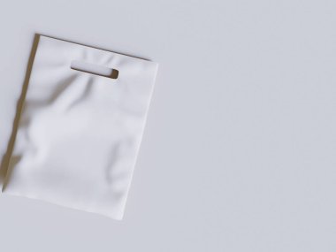 Beyaz Fırın Paketleme Kağıt Çantası Model 3D Gri arkaplan üzerine hazırlanmıştır 
