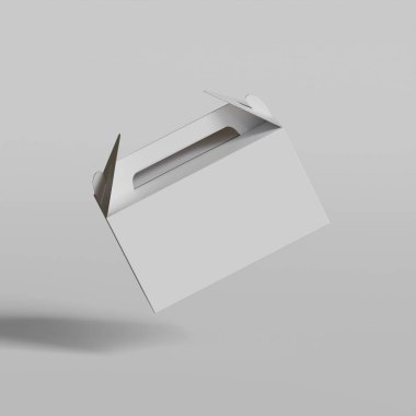 Gri arkaplan üzerinde izole edilmiş karton beyaz kutu kutuları model koleksiyonu için