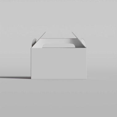 Gri arkaplan üzerinde izole edilmiş karton beyaz kutu kutuları model koleksiyonu için