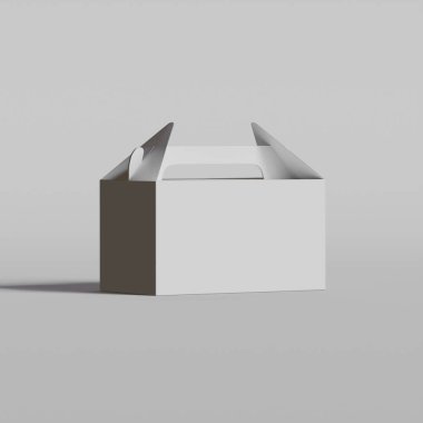 Gri arkaplan üzerinde izole edilmiş karton beyaz kutu kutuları model koleksiyonu için