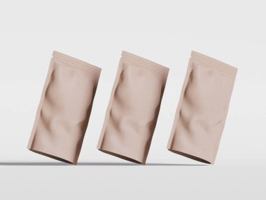 Gri arkaplanda Kağıt Kese Paketleme Model Tasarımı
