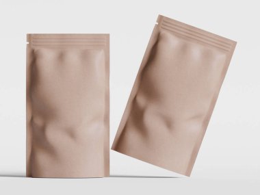 Gri arkaplanda Kağıt Kese Paketleme Model Tasarımı