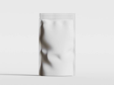 Kağıt Kese Paketleme Model beyaz renk gri arkaplan izole