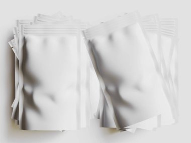 Kağıt Kese Paketleme Model beyaz renk gri arkaplan izole