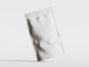 Kağıt Kese Paketleme Model beyaz renk gri arkaplan izole