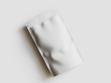 Kağıt Kese Paketleme Model beyaz renk gri arkaplan izole
