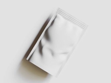 Kağıt Kese Paketleme Model beyaz renk gri arkaplan izole