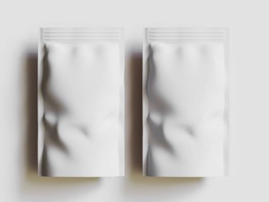 Kağıt Kese Paketleme Model beyaz renk gri arkaplan izole