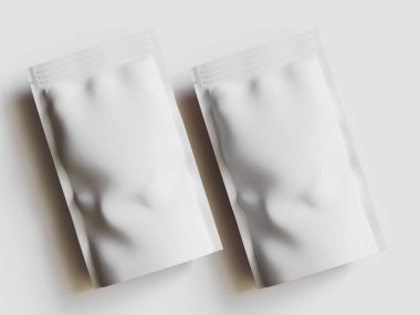 Kağıt Kese Paketleme Model beyaz renk gri arkaplan izole