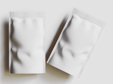 Kağıt Kese Paketleme Model beyaz renk gri arkaplan izole