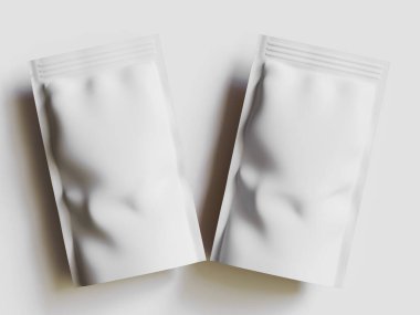 Kağıt Kese Paketleme Model beyaz renk gri arkaplan izole