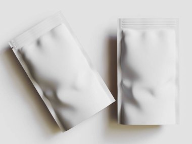 Kağıt Kese Paketleme Model beyaz renk gri arkaplan izole