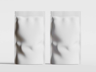 Kağıt Kese Paketleme Model beyaz renk gri arkaplan izole