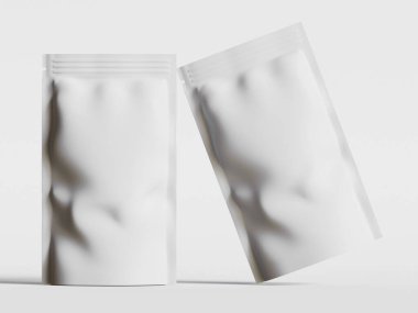 Kağıt Kese Paketleme Model beyaz renk gri arkaplan izole