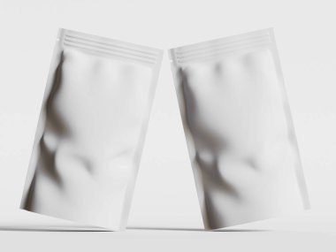 Kağıt Kese Paketleme Model beyaz renk gri arkaplan izole