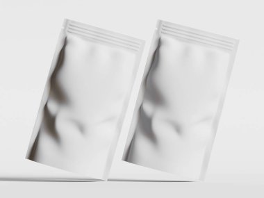 Kağıt Kese Paketleme Model beyaz renk gri arkaplan izole