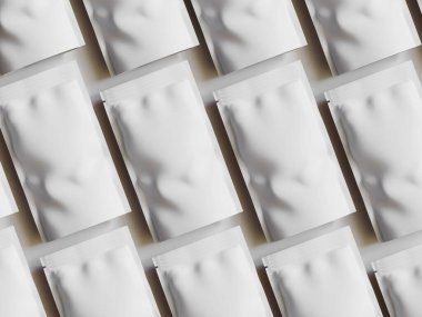 Kağıt Kese Paketleme Model beyaz renk gri arkaplan izole