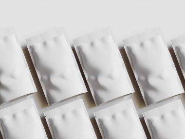 Kağıt Kese Paketleme Model beyaz renk gri arkaplan izole