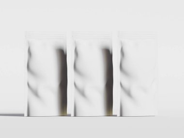 Kağıt Kese Paketleme Model beyaz renk gri arkaplan izole