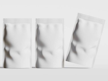 Kağıt Kese Paketleme Model beyaz renk gri arkaplan izole