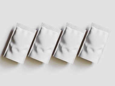 Kağıt Kese Paketleme Model beyaz renk gri arkaplan izole