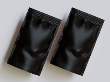 Gri arka planda siyah çanta modeli.