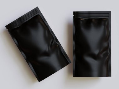 Gri arka planda siyah çanta modeli.