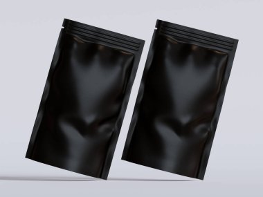 Gri arka planda siyah çanta modeli.