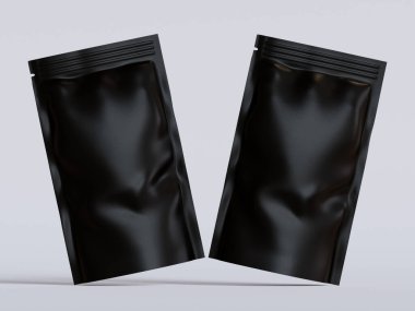 Gri arka planda siyah çanta modeli.