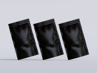 Gri arka planda siyah çanta modeli.