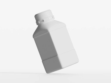 Plastik Laboratuvarı Kimyasal Reaktör Şişe beyaz renk ve beyaz arkaplan üzerinde izole