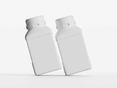 Plastik Laboratuvarı Kimyasal Reaktör Şişe beyaz renk ve beyaz arkaplan üzerinde izole